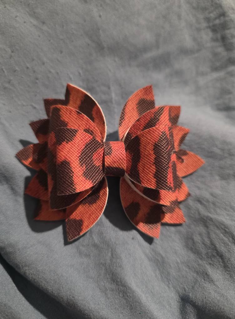 Bow - Faux Leather Cheetah